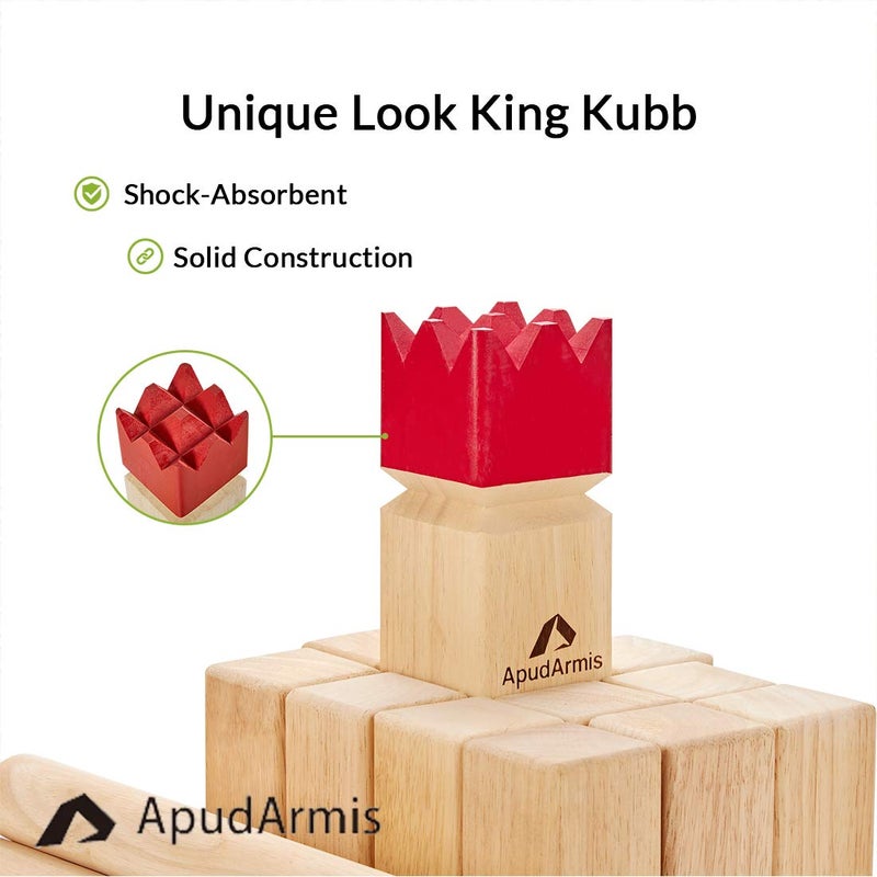 ApudArmis Kubb   Viking Chess Outdoor Clash Toss Yard Game with Carrying Case - Rubber Wooden Backyard Lawn Games Set for Teenagers Adults Family - Image 3